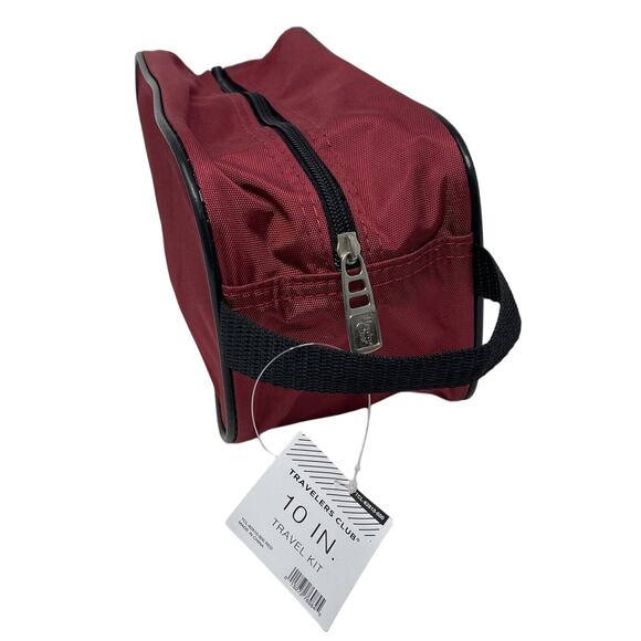 Travel‎ Toiletry Bag Small Dopp Kit Zipper Bag Shaving Shower Case - Red - Picture 3 of 5